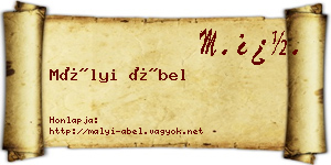 Mályi Ábel névjegykártya