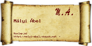 Mályi Ábel névjegykártya